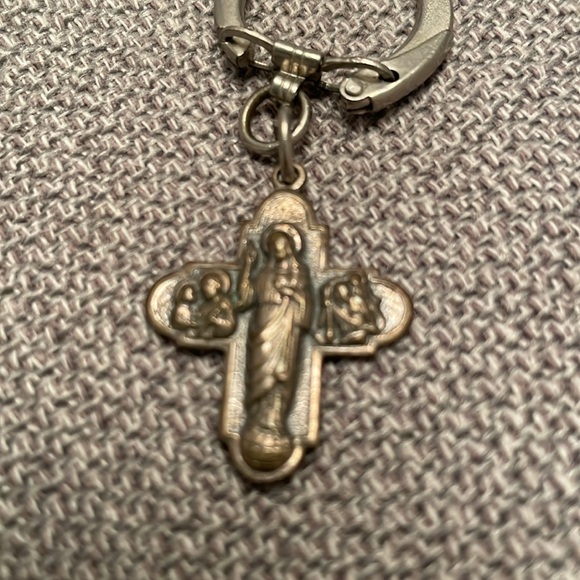 Religious Keychain Key Fob Sacred Heart Auto League Keychain From Italy - Picture 3 of 8